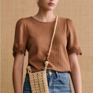 Sézane Clea Shirt in Coffee